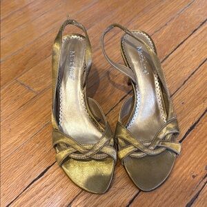 Madeline Gold Strappy Heels Elegant Design